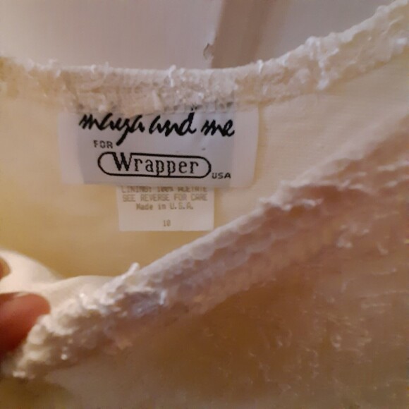 Vtg Girls sz 10 FULL CIRCLE Ivory Off-White Lace & Sheer Dress - Maya and Me USA - Picture 5 of 12